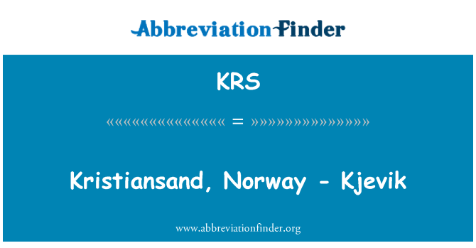 KRS: Kristiansand, Norvegia - Kjevik