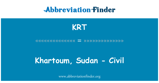 KRT: Khartoum, Sudaan - tsiviil