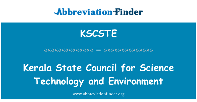 KSCSTE: Kerala State Council for Science Technology and Environment