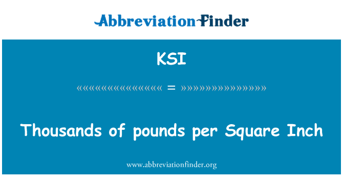 KSI: Thousands of pounds per Square Inch