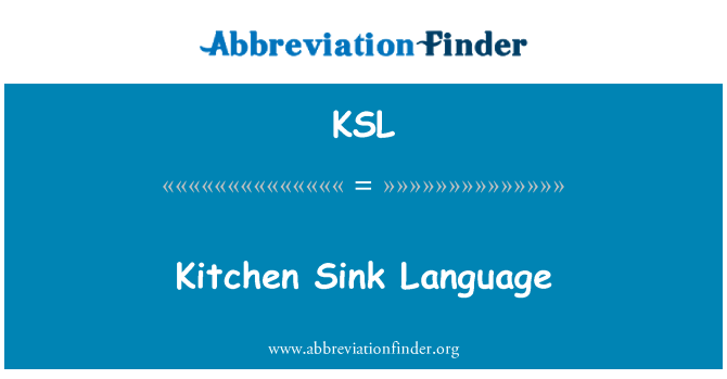 KSL: ห้องครัวอ่างล้างจานภาษา