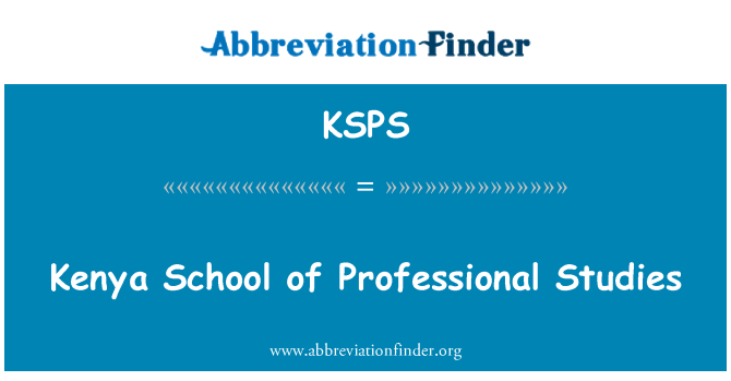 KSPS: Kenia School van Professional Studies