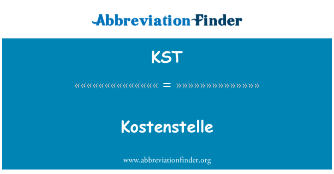 KST: Kostenstelle