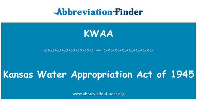 KWAA: Kansas vatten anslag Act från 1945
