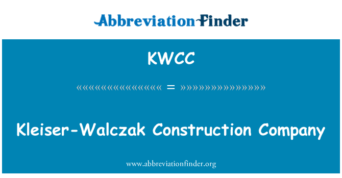 KWCC: Kleiser 查克建設公司