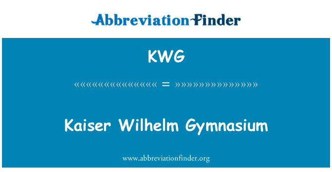 KWG: Kaiser Wilhelm Gymnasium
