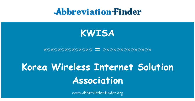 KWISA: Associació de solució de Internet sense cables de Corea