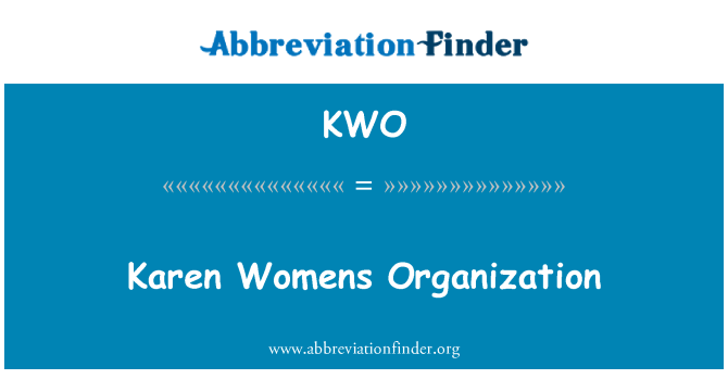 KWO: Karen Womens organisation