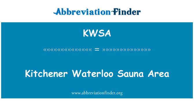 KWSA: Kitchener Waterloo sauny