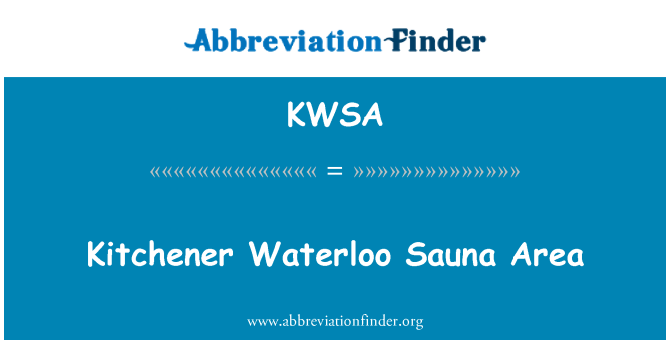 KWSA: Kitchener Waterloo Sauna Area