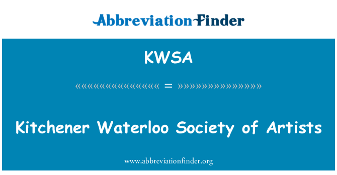 KWSA: Kitchener Waterloo xã hội của các nghệ sĩ