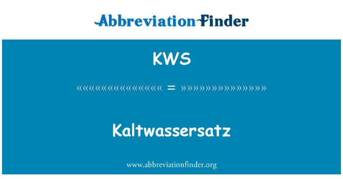 KWS: Kaltwassersatz