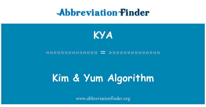 KYA: キム & Yum アルゴリズム