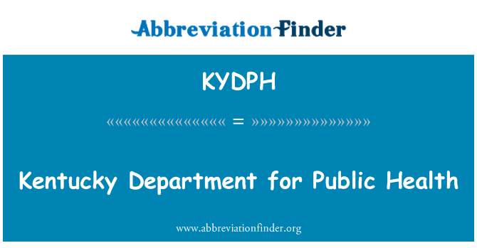 KYDPH: Departamento de Kentucky para saúde pública