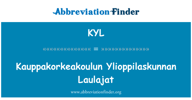 KYL: Kauppakorkeakoulun Ylioppilaskunnan Laulajat
