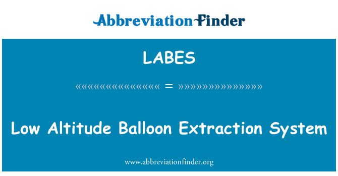 LABES: Ketinggian rendah balon Extraction System