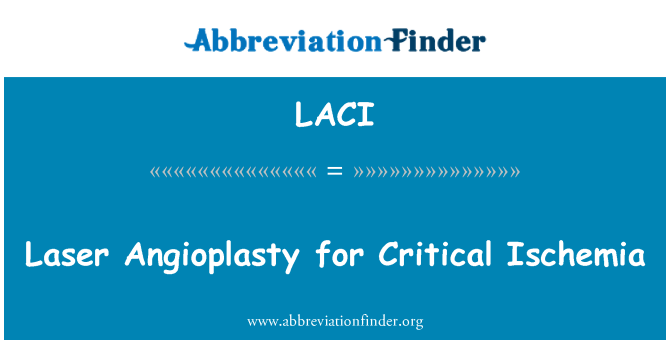 LACI: Laserovou angioplastiku pro kritickou ischémii