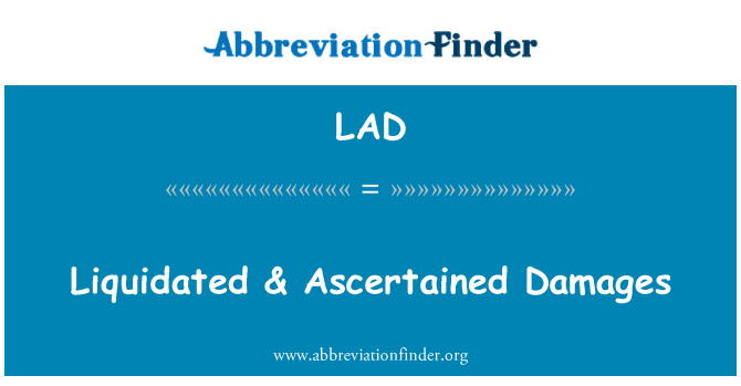 LAD: ความเสียหาย liquidated & Ascertained