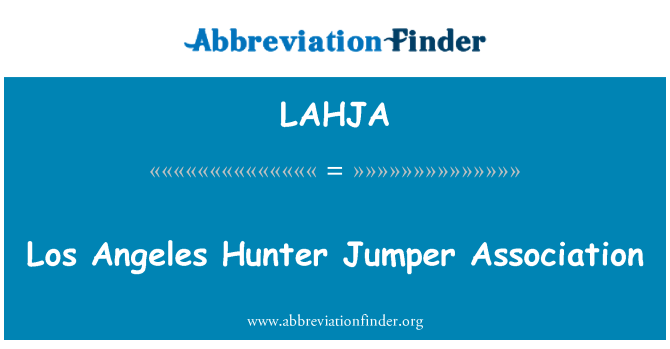 LAHJA: Los Angeles Hunter Jumper Asosiasi