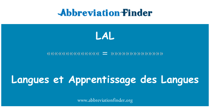 LAL: Langues et Apprentissage des Langues