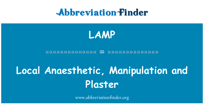 LAMP: Local Anaesthetic, Manipulation and Plaster