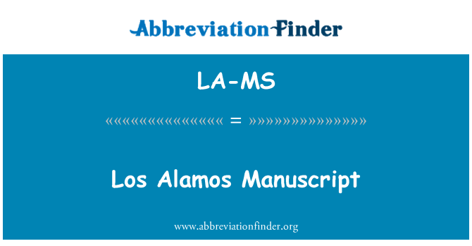 LA-MS: Los Alamos rękopis