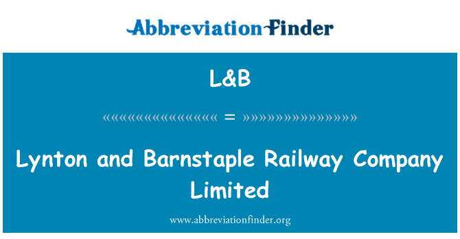 L&B: Lynton u ferrovija Barnstaple Company Limited