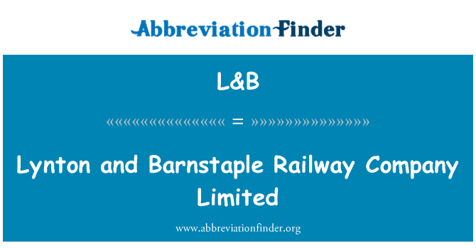 L&B: Lynton a Barnstaple Railway Company Limited