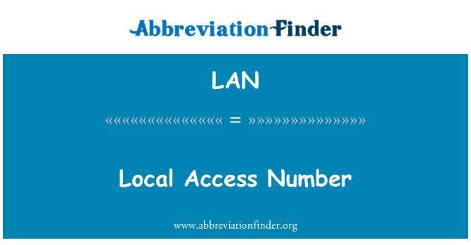 LAN: Vietinės prieigos numeris