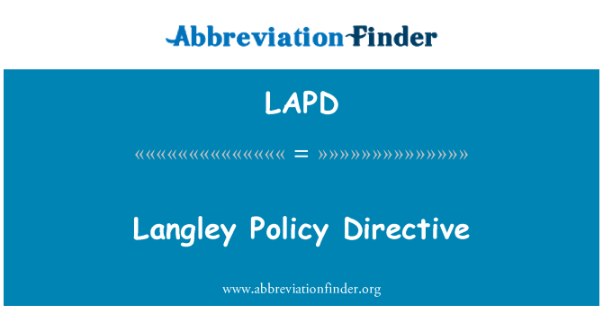 LAPD: 랭리 정책 지침