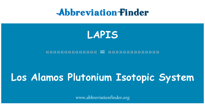 LAPIS: Sistèm Isotopique Los Alamos Plitonyòm