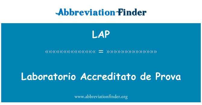 LAP: Laboratorio Accreditato דה Prova