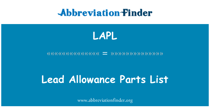 LAPL: Lead Allowance Parts List