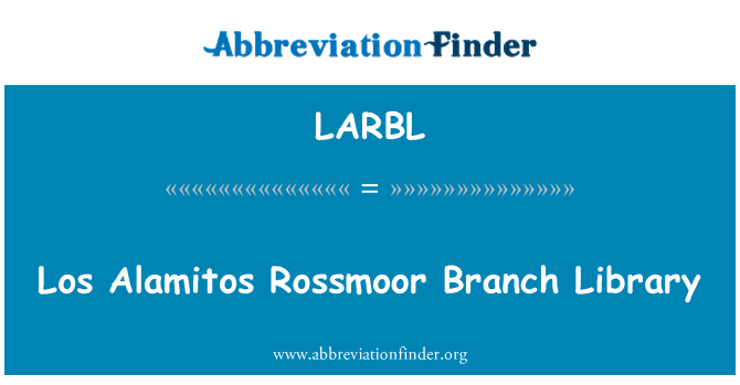 LARBL: Los Alamitos Rossmoor pobočky knihovny