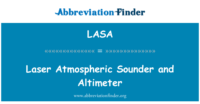 LASA: Laser atmosférické zdravější a výškoměr