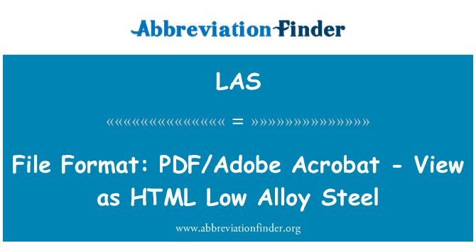 LAS: Formát souboru: PDF/Adobe Acrobat - zobrazit jako HTML nízko legované oceli