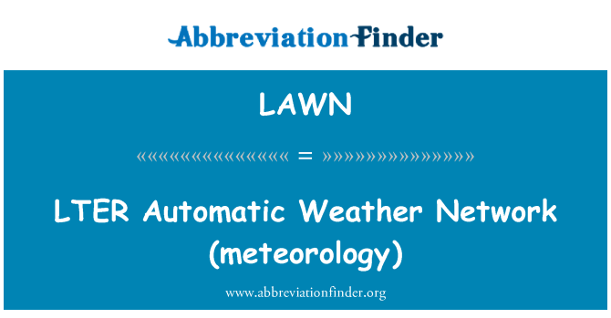 LAWN: LTER tự động Weather mạng (khí tượng học)