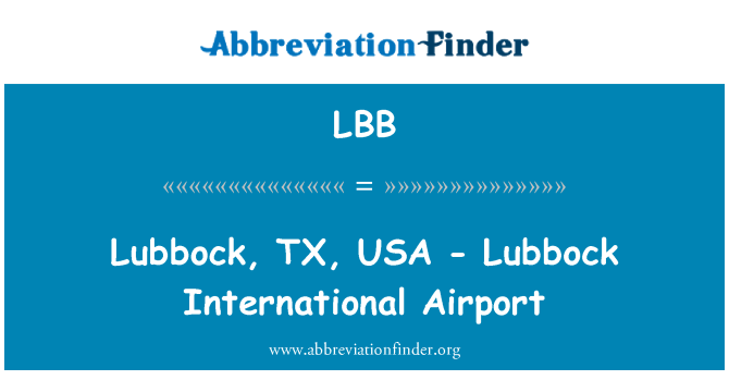 LBB: Lubbock, TX, USA - Lubbock International Airport