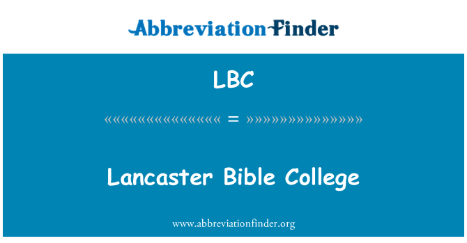 LBC: Lancaster Piibel College