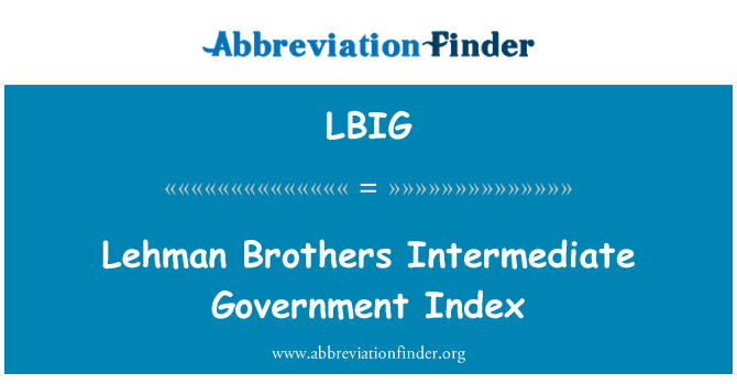 LBIG: Lehman Brothers zprostředkující vláda Index