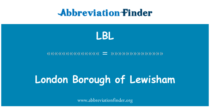 LBL: London Borough of Lewisham