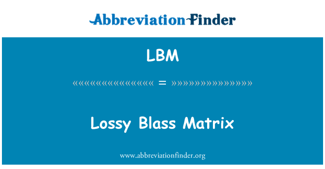 LBM: Lossy Blass Matrix