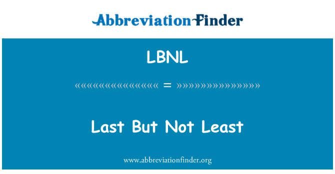 LBNL: V neposlední řadě