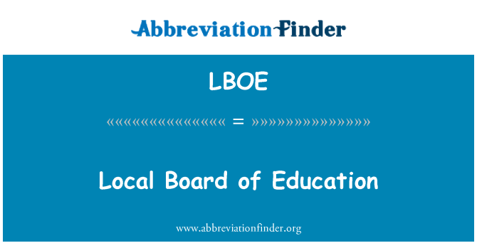 LBOE: Junta local de educación