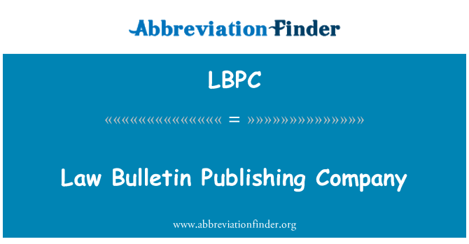 LBPC: شركة النشر نشرة القانون