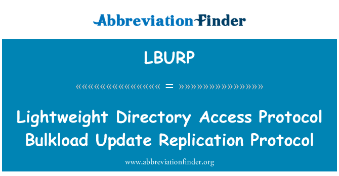 LBURP: Lightweight Directory Access Protocol Bulkload frissítés replikációs Protocol