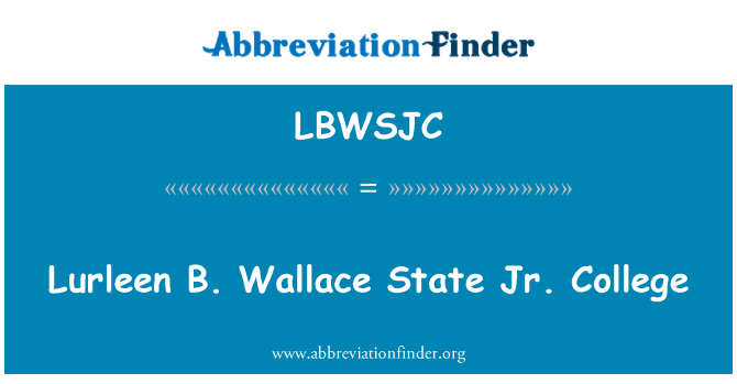 LBWSJC: Lurleen B. Wallace Stat Jr. College