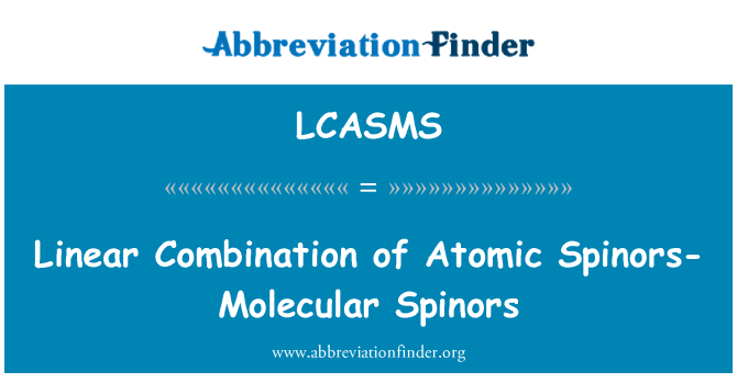 LCASMS: Tiesinė derinys atominės Spinors molekulinės Spinors