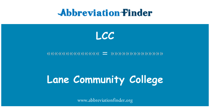 LCC: Lane Community College