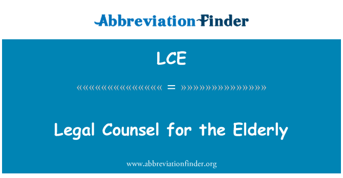 LCE: ปรึกษาด้านกฎหมายสำหรับผู้สูงอายุ